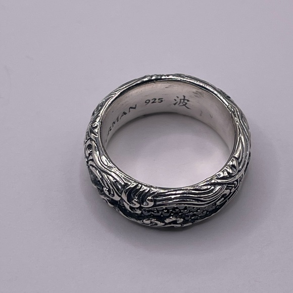 David Yurman Waves Ring in Sterling Silver with Black Diamonds - Picture 5 of 8